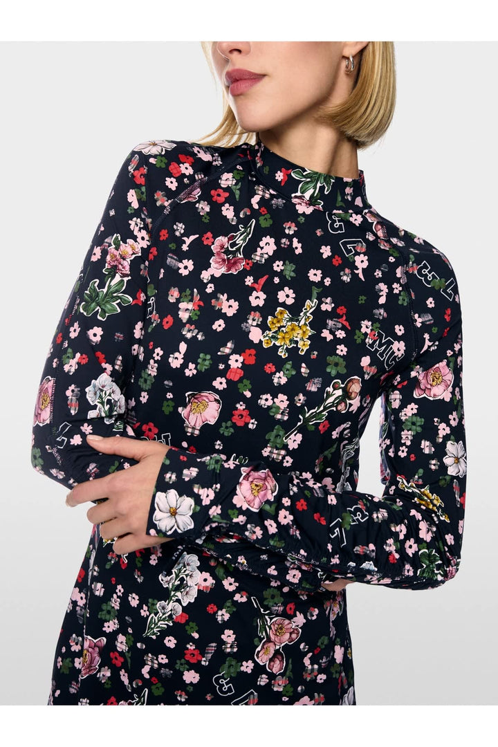 Robe courte à col roulé imprimé fleuri pour femme Marc Cain