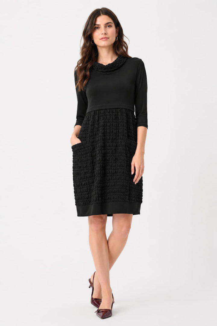 Front view of a black Joseph Ribkoff women&
