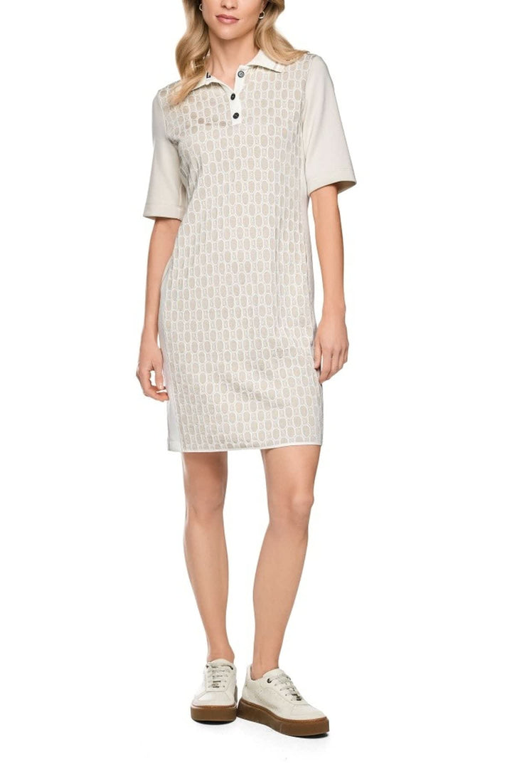 Front view of a white, textured Marc Cain women&
