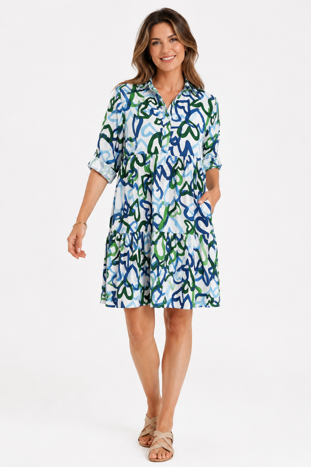 Robe fluide imprimée abstraite