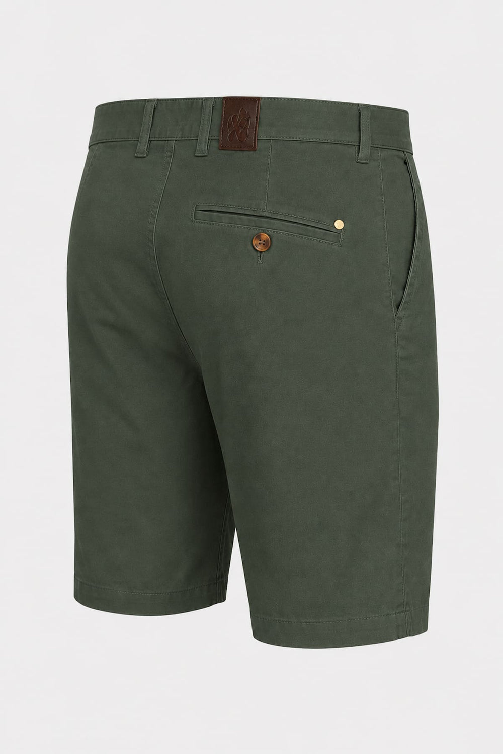 Vue de côté short chino MMX pour homme beige avec ourlets retroussés - Valérie Simon