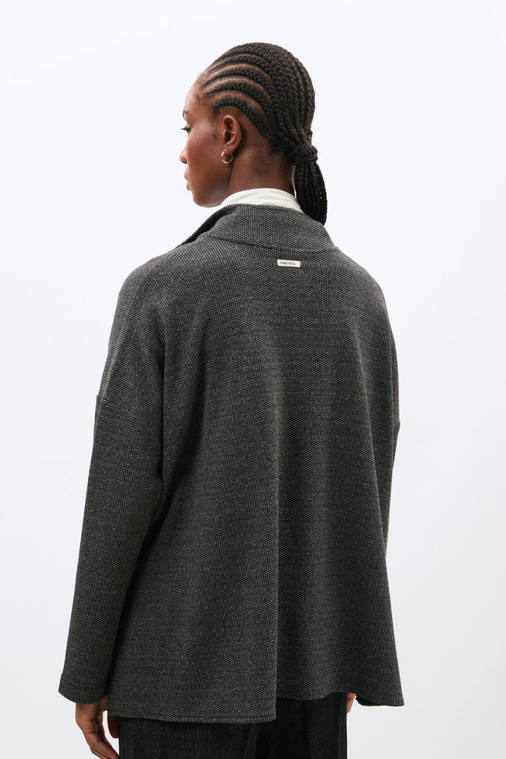 Loose high-neck sweatshirt front view for women Humility