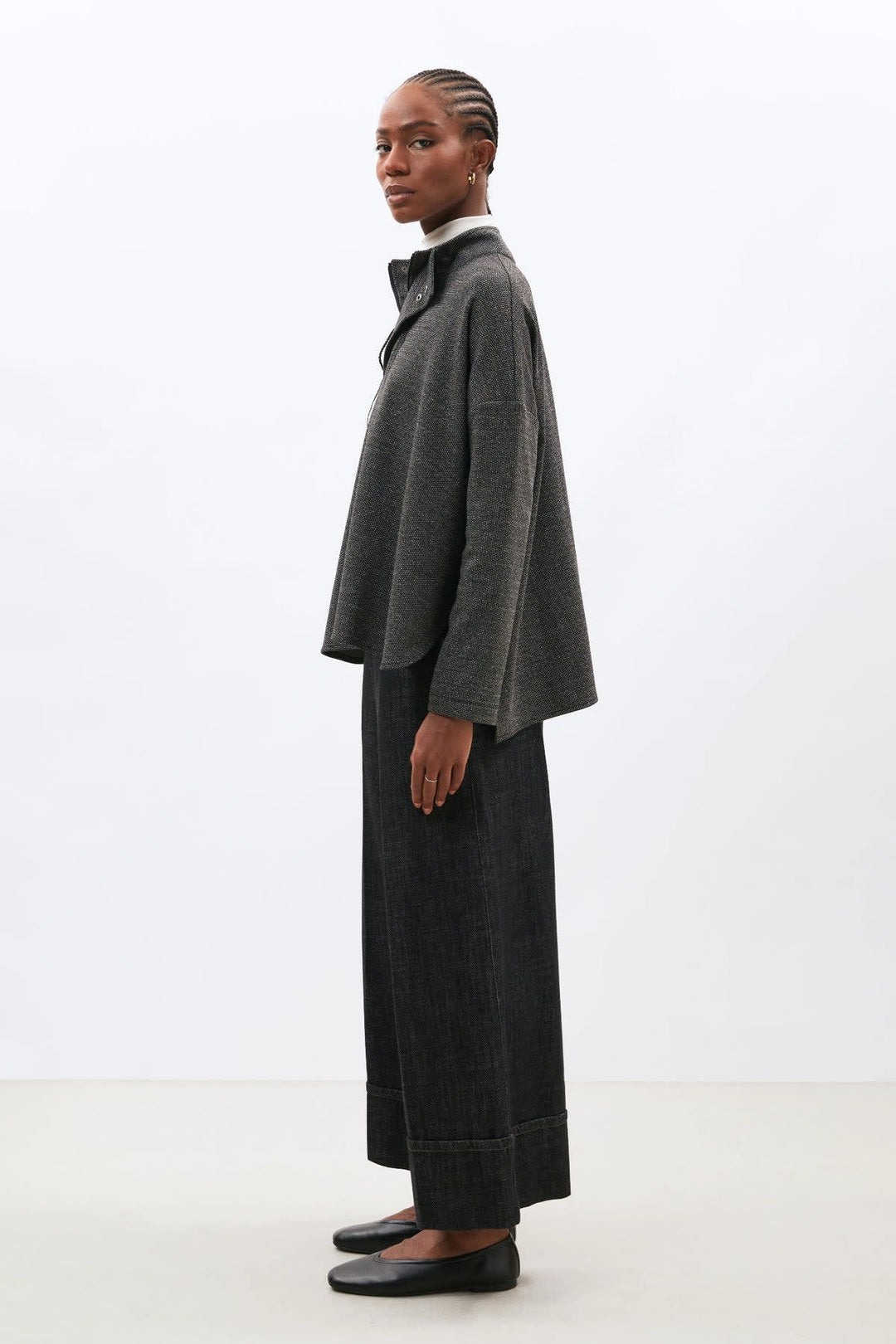 KANSHIN loose high-neck sweatshirt for women Humility