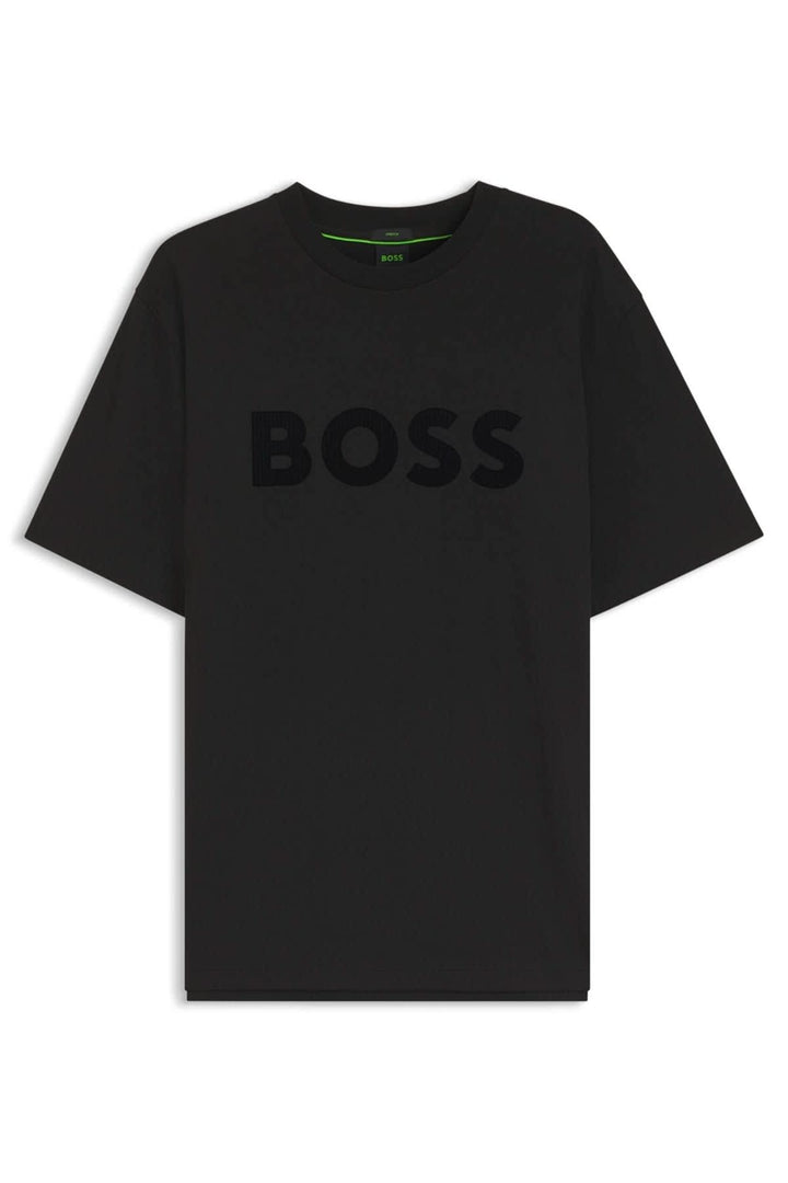 Men’s Hugo Boss contrasting logo T-shirt, front view