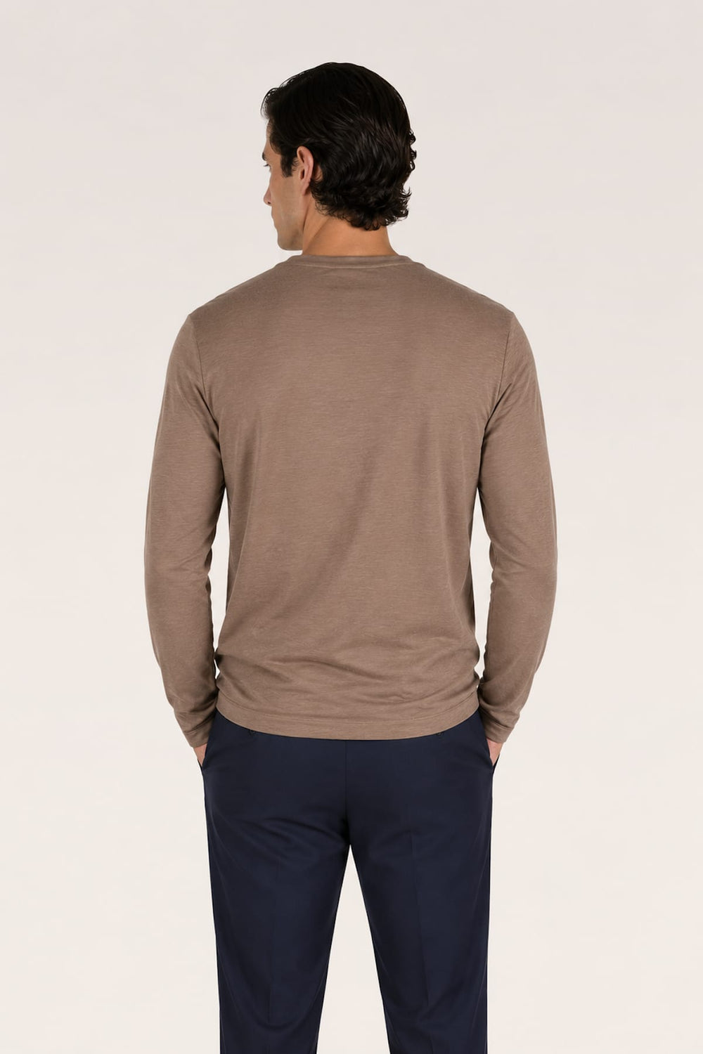 Front view of Paul and Shark men's blue long-sleeve T-shirt with chest logo - Valérie Simon