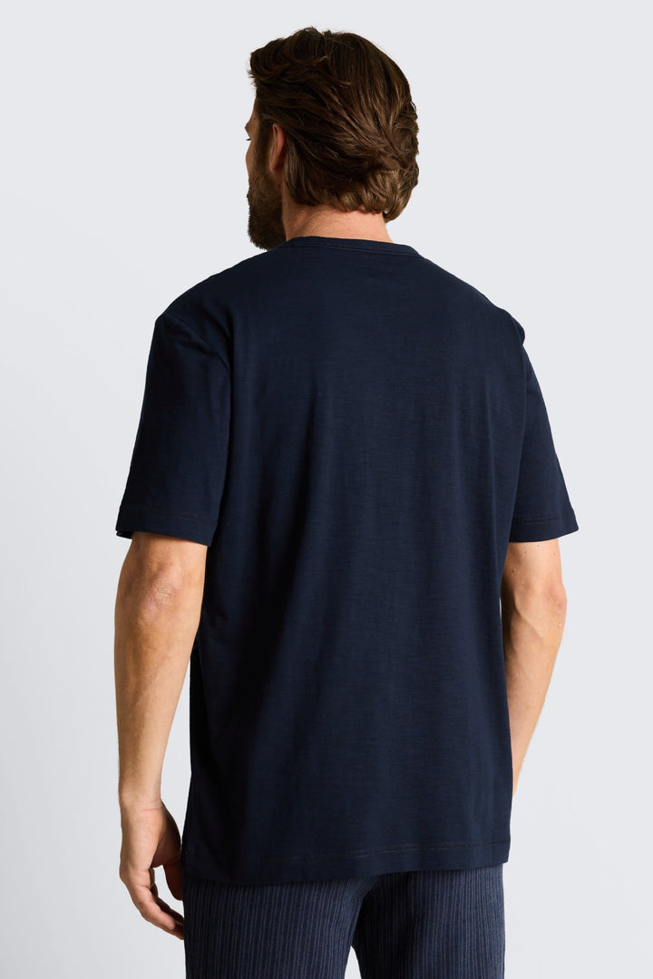 Vue latérale T-shirt Tom Tailor pour homme bleu clair à manches courtes - Valérie Simon