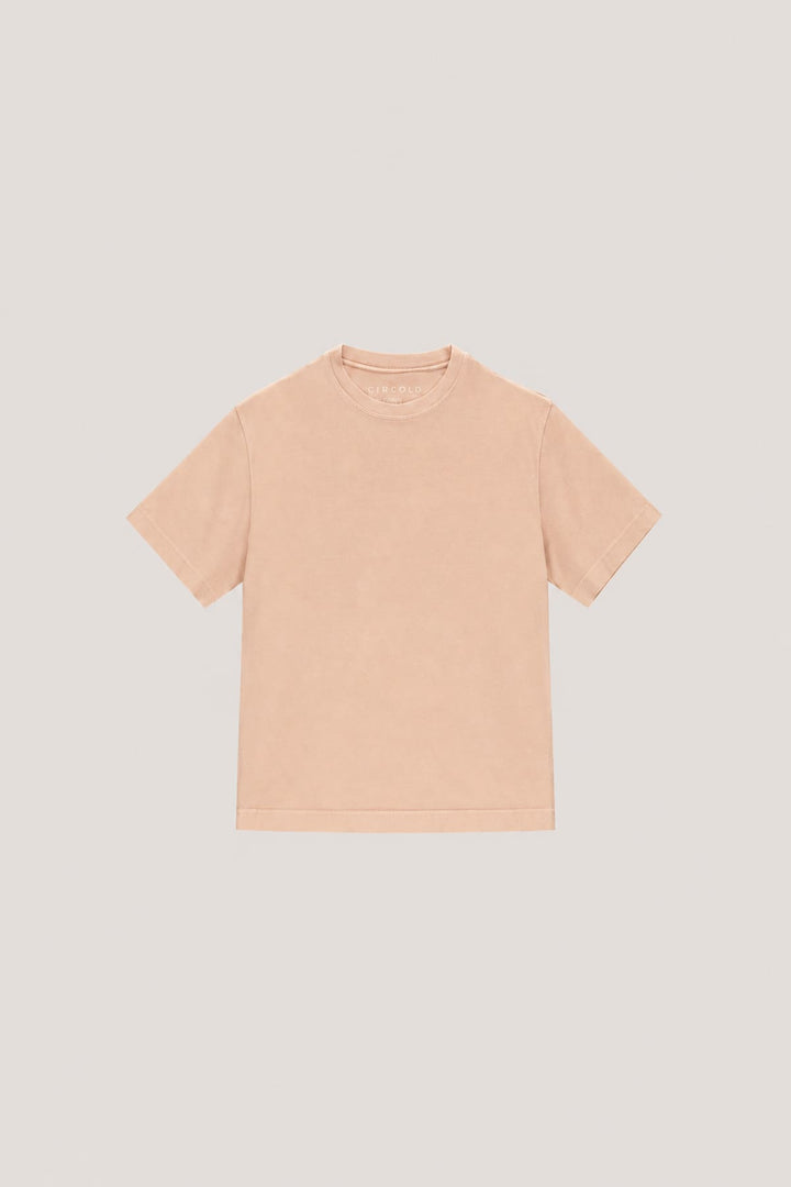 Vue de face t-shirt Circolo homme blanc avec col rond et logo discret Valérie Simon