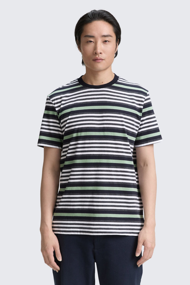 Vue de face T-shirt rayé bleu Tom Tailor pour homme - Valérie Simon