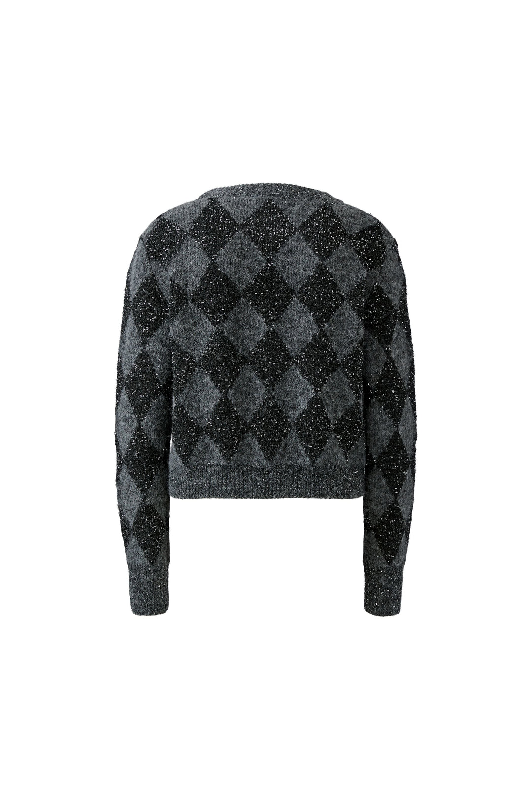 Tricot à losanges et sequins pour femme Oui
