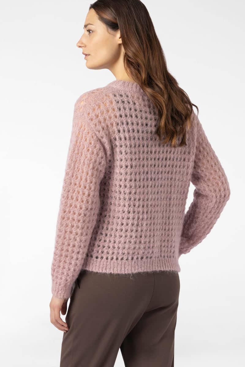 Tricot ajouré à encolure ronde pour femme sarah pacini