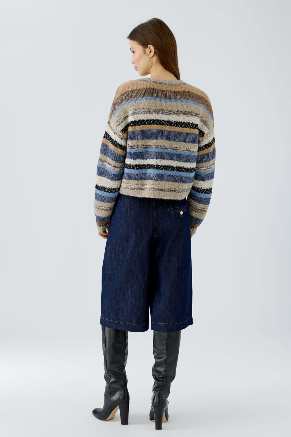 Women's striped crew-neck knit Oui