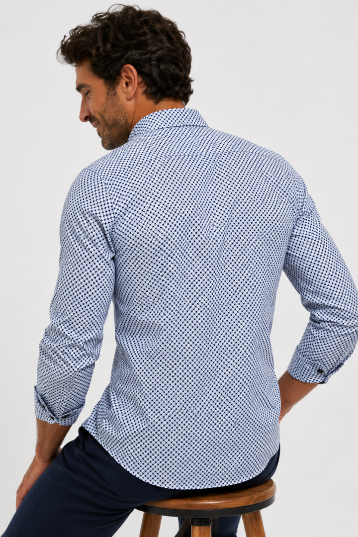 Chemise sport imprimée géométrique