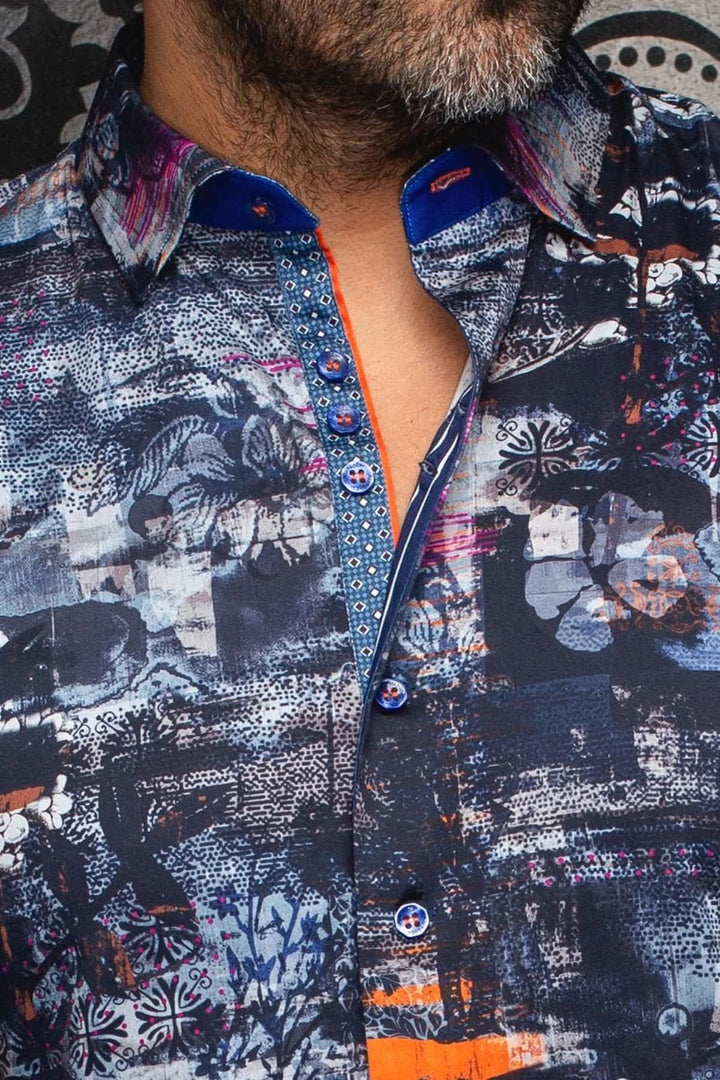 Chemise sport Brice à imprimé artistique contemporain