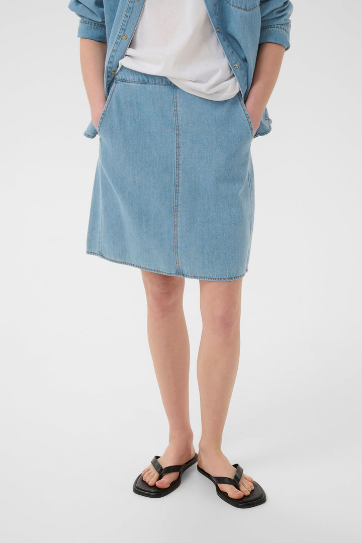 Jupe courte Glenn en denim léger