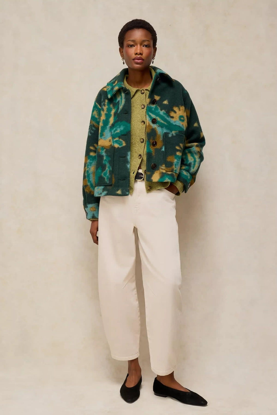 Veste courte à imprimé abstrait pour femme White Stuff