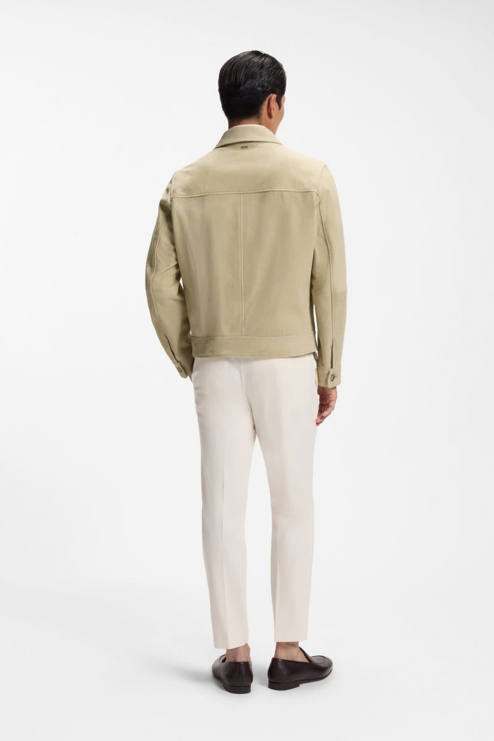 Hugo Boss men's leather zip-up jacket