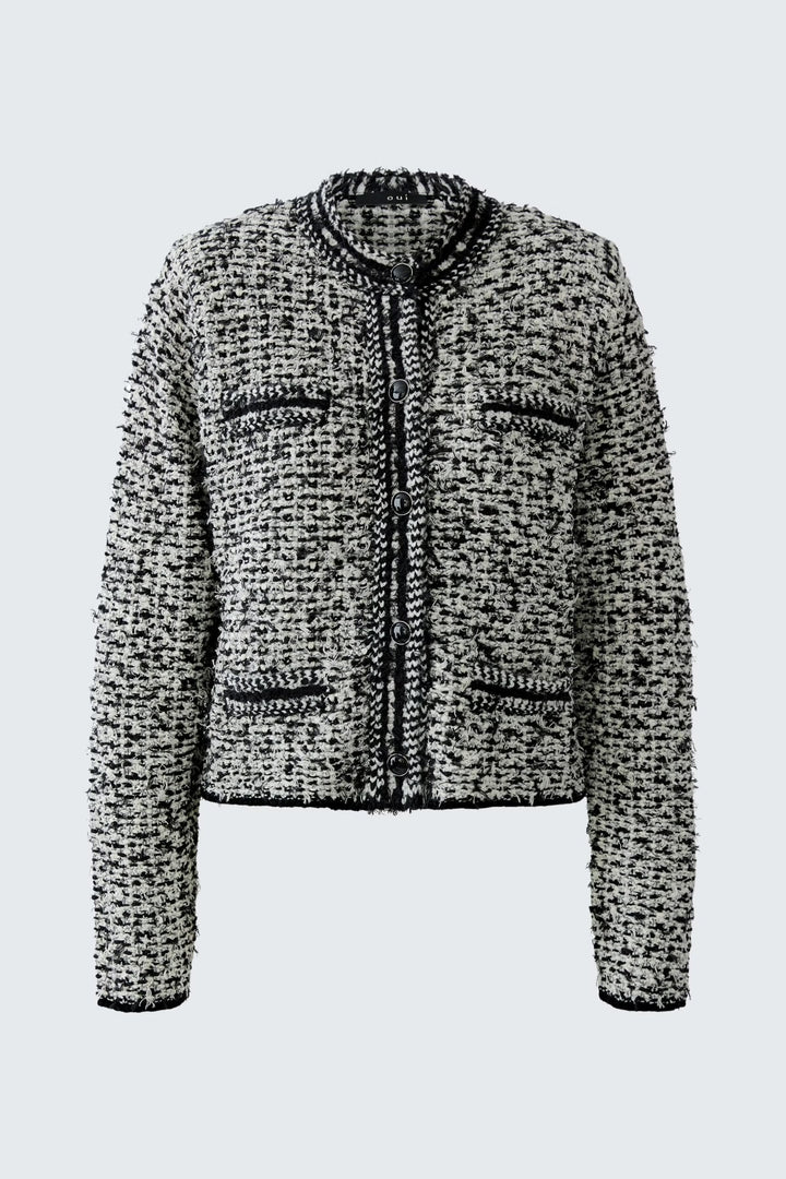 Vue de face veste en tweed avec détails boutons dorés pour femme Oui - Valérie Simon