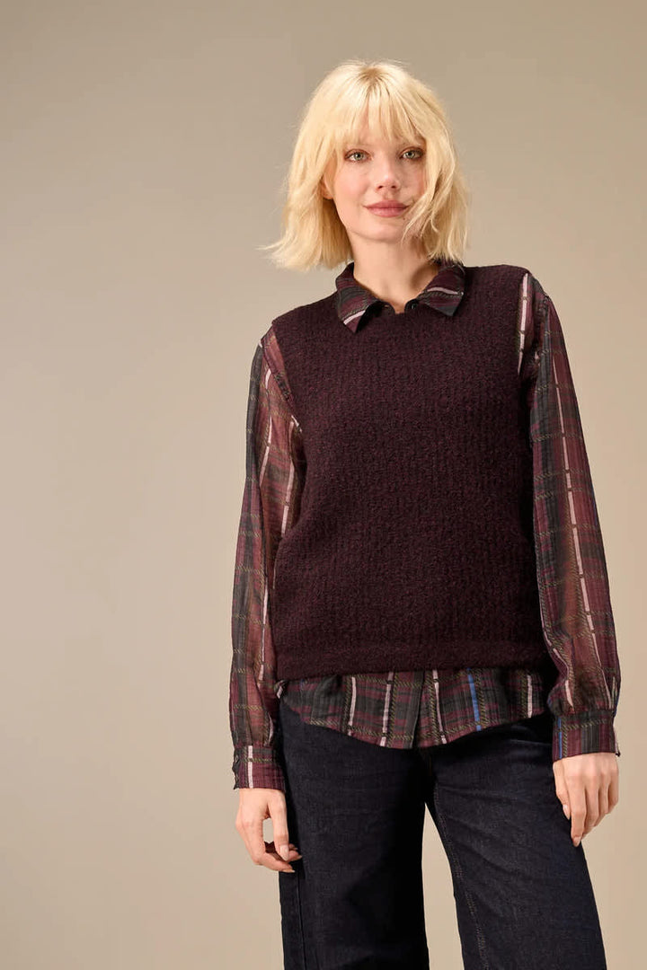Veste sans manches en tricot pour femme Nile