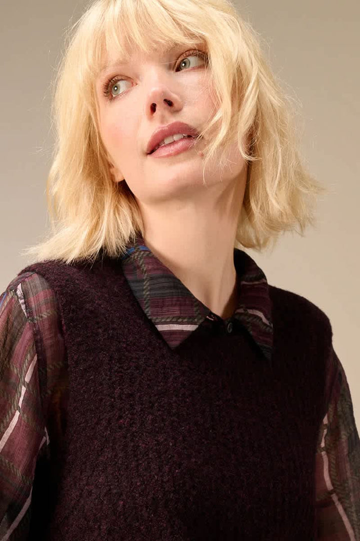 Veste sans manches en tricot pour femme Nile