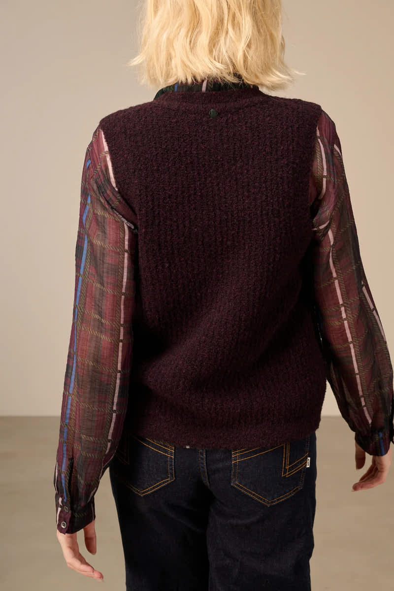 Veste sans manches en tricot pour femme Nile