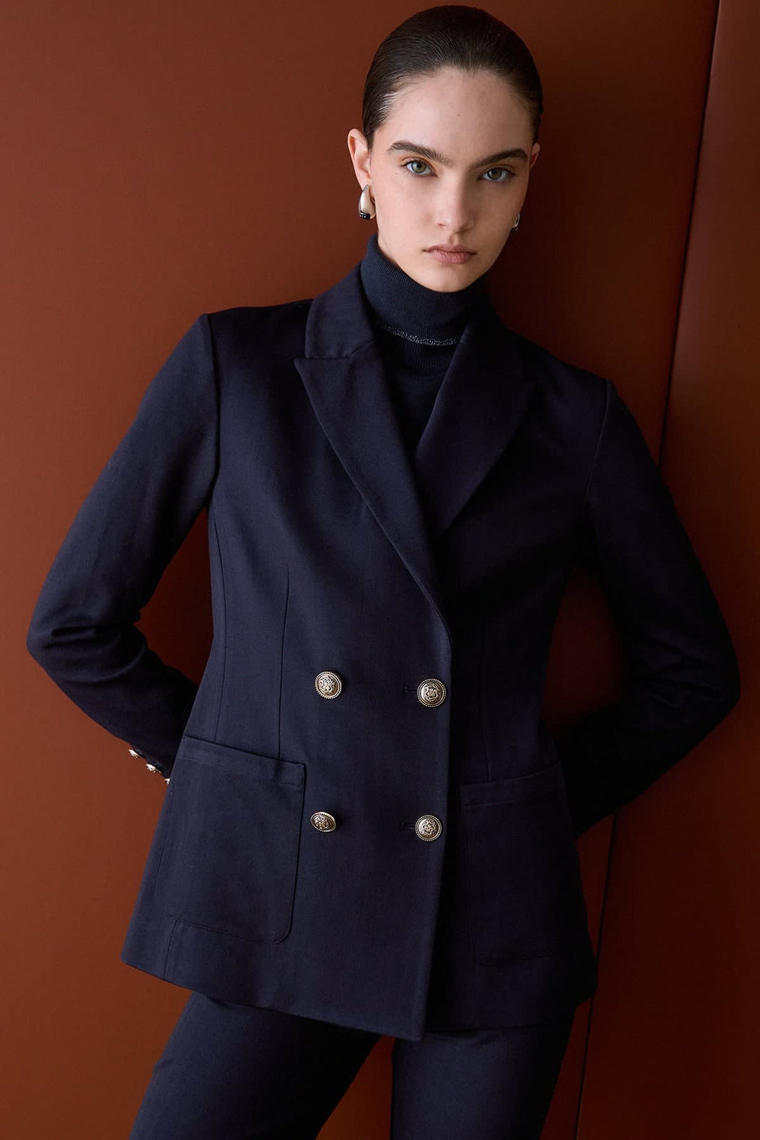 Double-breasted blazer for women liujo