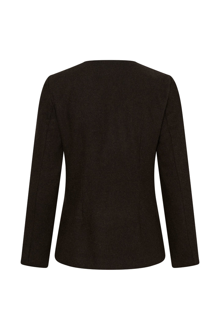 Front view of the Celinn fitted round-neck blazer for women Part Two
