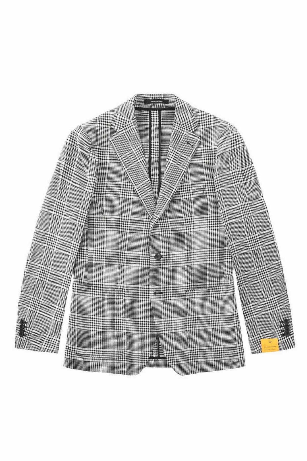 Vue de face veston prince-de-galles Tagliatore pour homme gris - Valérie Simon