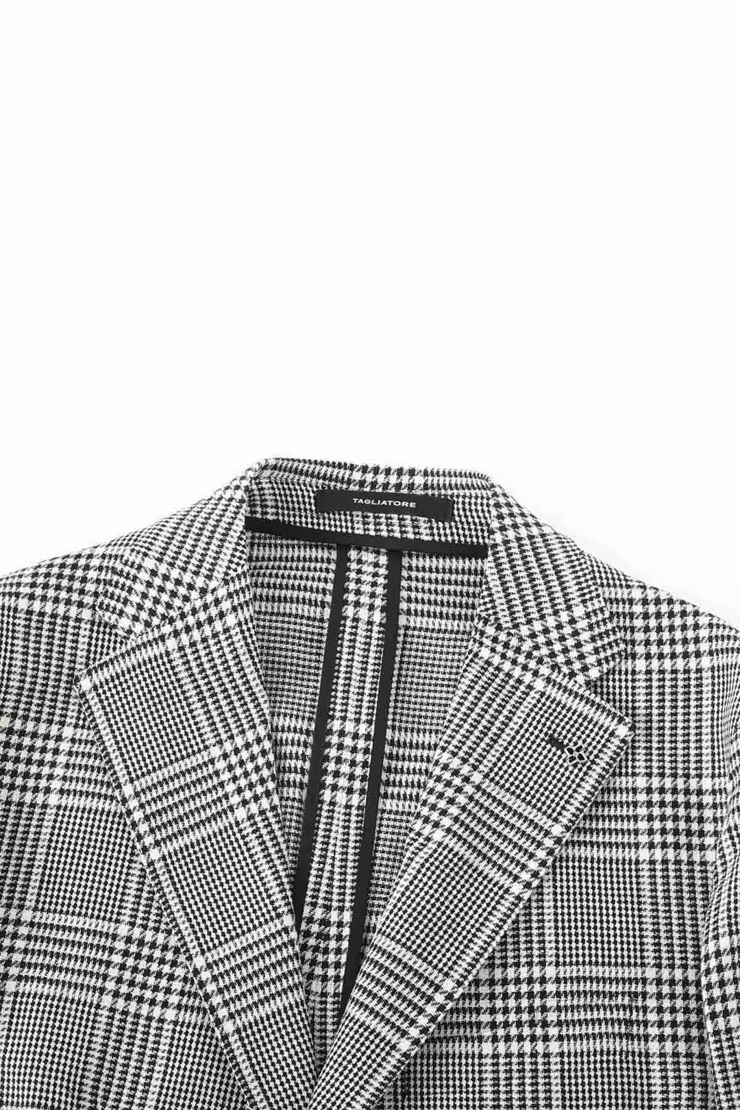 Vue de face veston prince-de-galles Tagliatore homme gris - Valérie Simon
