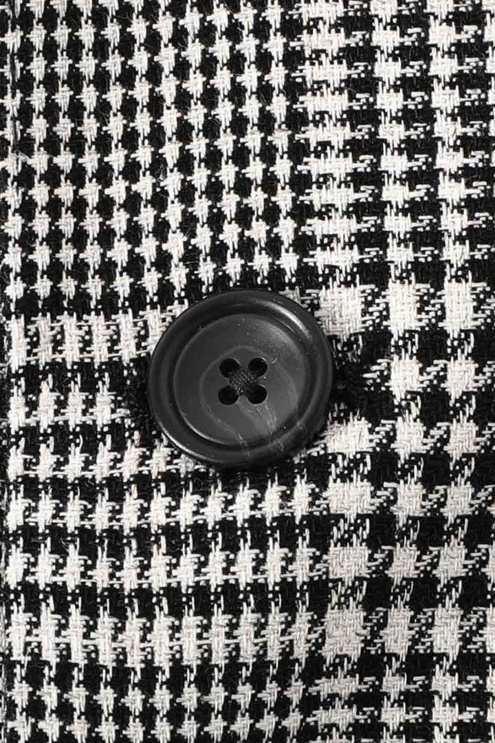 Vue de face veston prince-de-galles Tagliatore en coton et lin gris pour homme - Valérie Simon