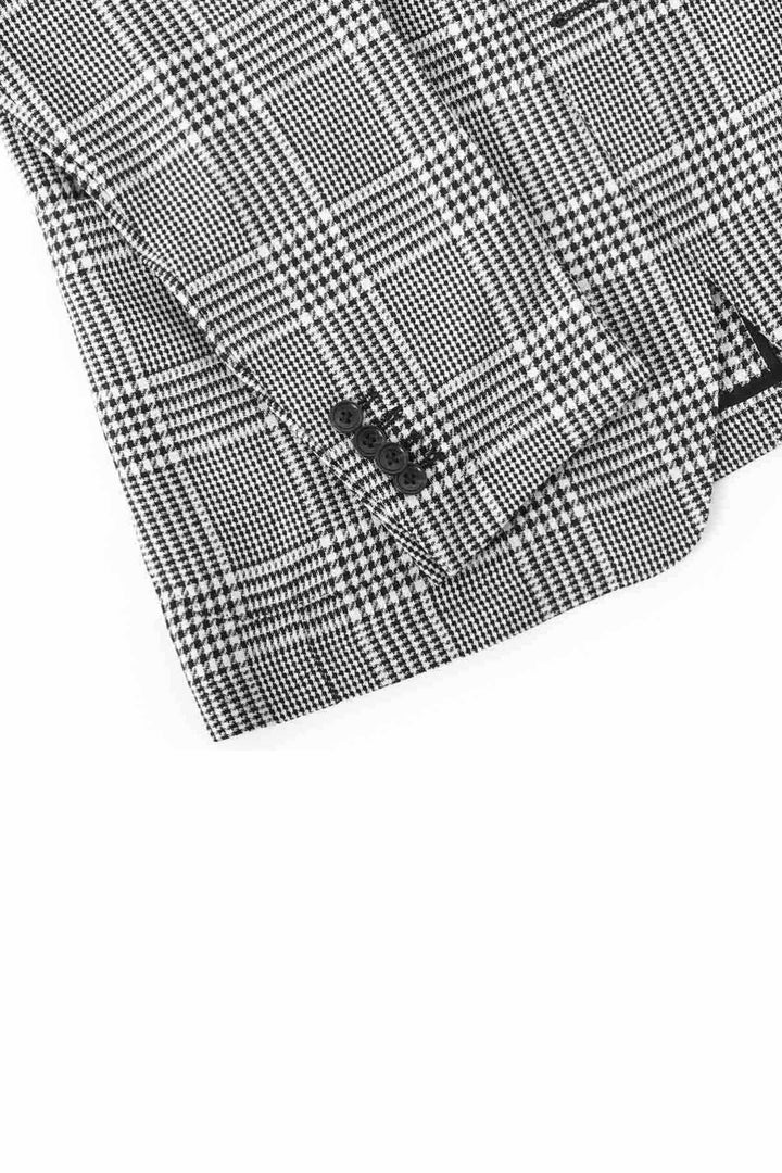 Vue de face veston prince-de-galles Tagliatore homme gris avec boutons marron - Valérie Simon