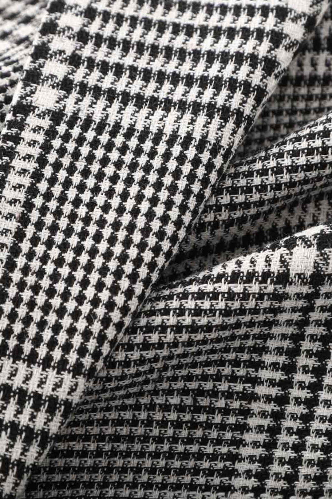 Vue latérale veston prince-de-galles en coton et lin Tagliatore pour homme gris - Valérie Simon
