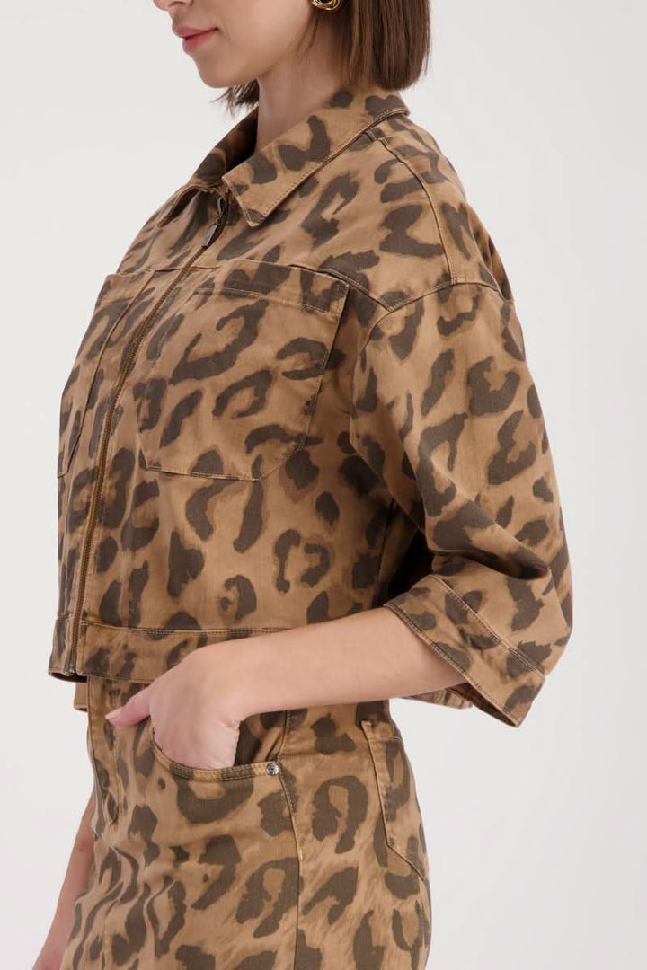 Veste courte imprimée léopard