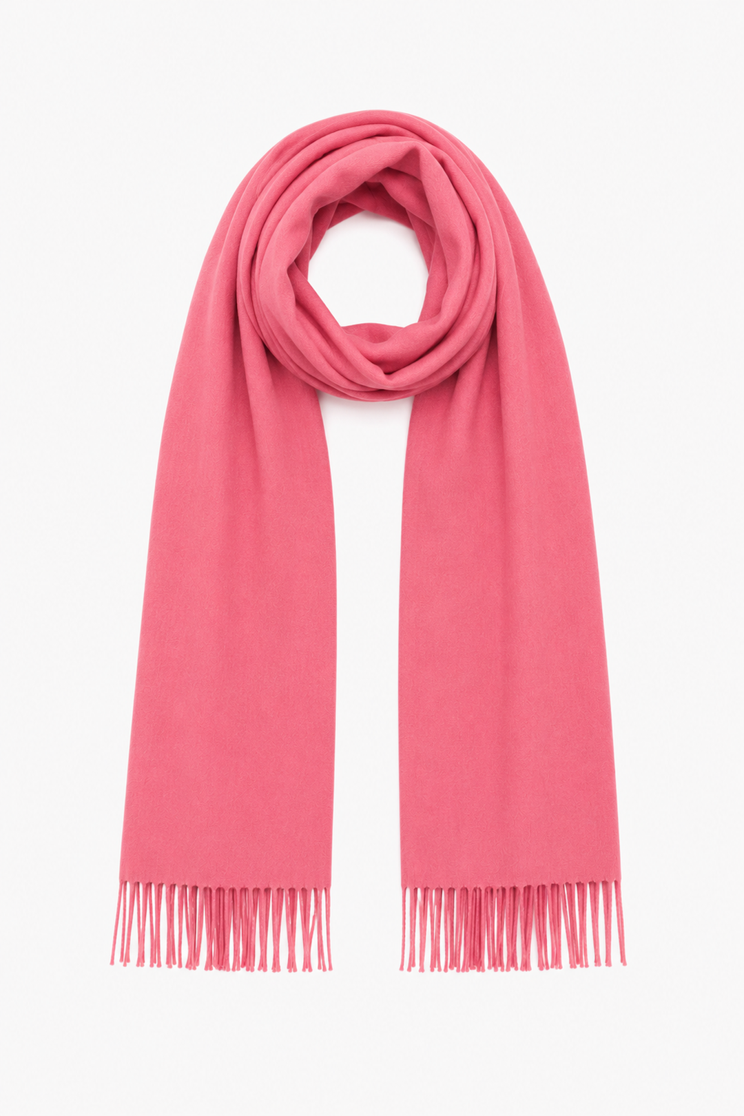 Solid-color scarf with fringe