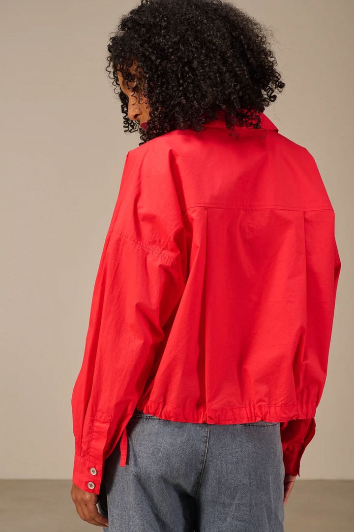 Solid-color blouse