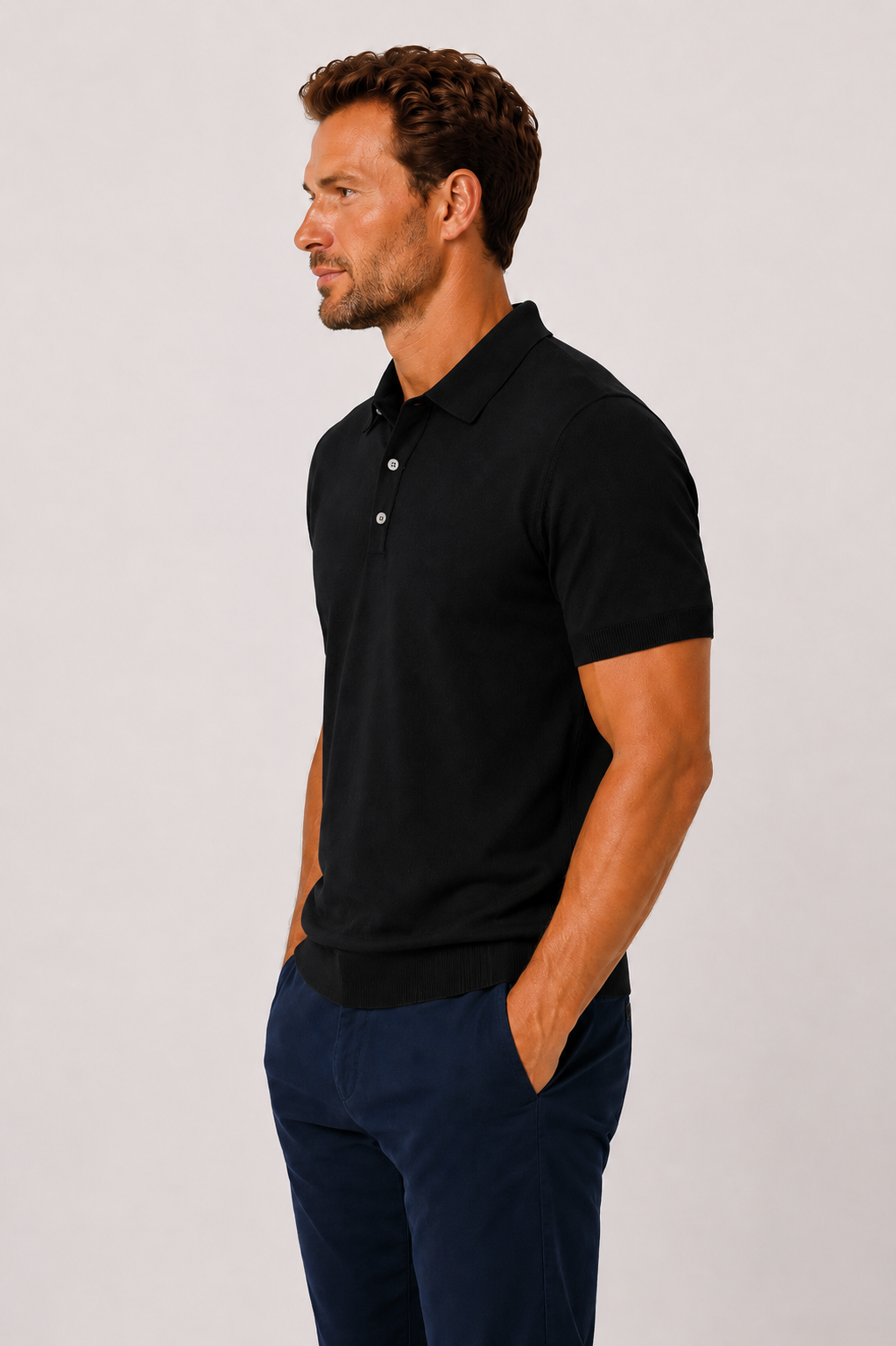 Polo en coton tricoté ultra doux