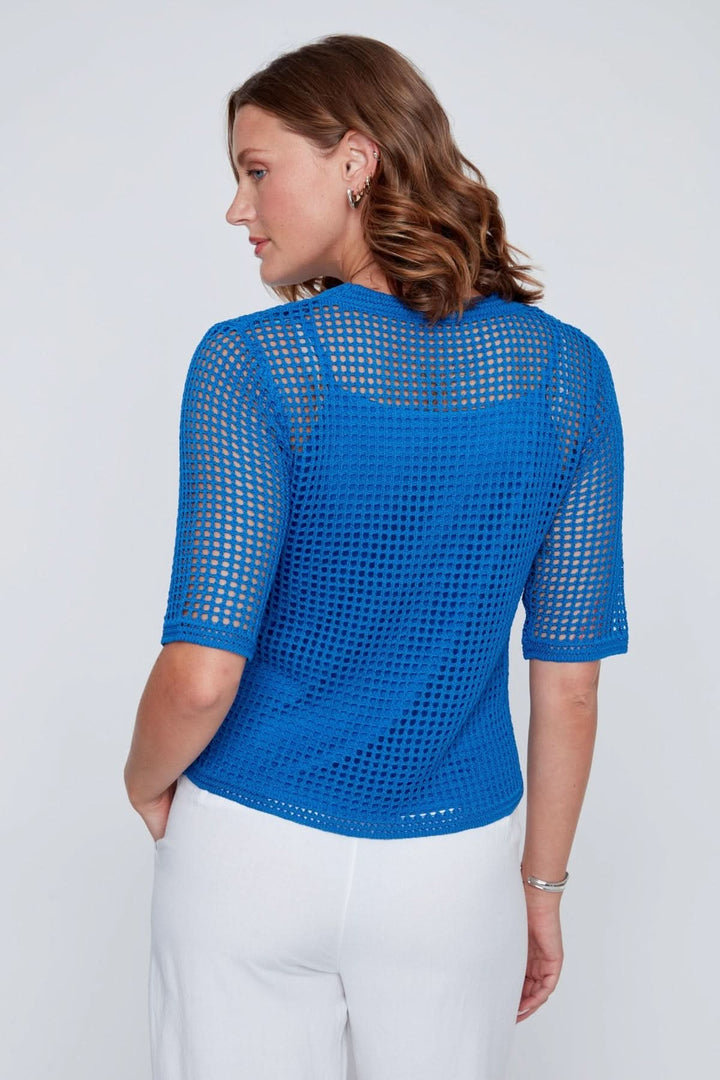 Tricot ajouré manches courtes