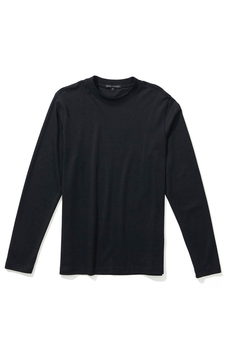Chandail manches longues noir "Le Barakett" en 100% coton Pima, élégant et confortable pour toutes les occasions.