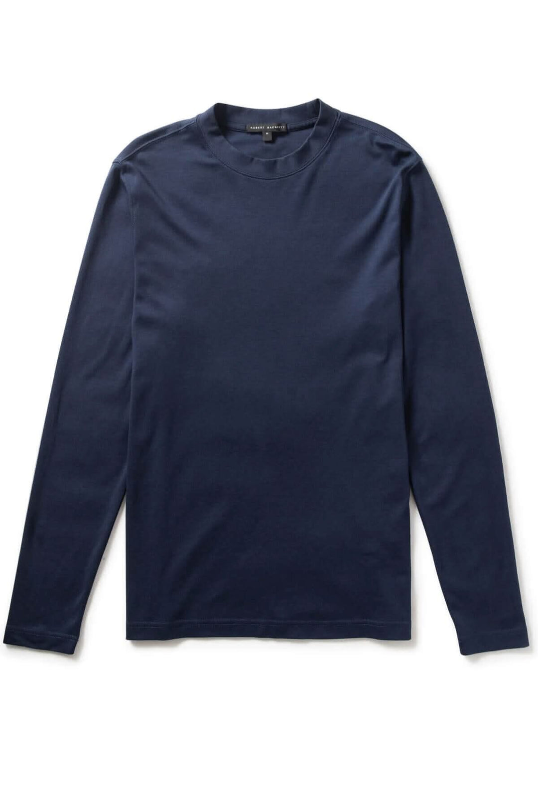 Chandail à manches longues "Le Barakett" en coton Pima, couleur bleu marine, style intemporel et confortable.