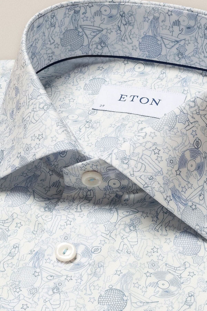 Chemise en twill fin avec imprimé "Party disco" pour un look business casual, marque Eton.
