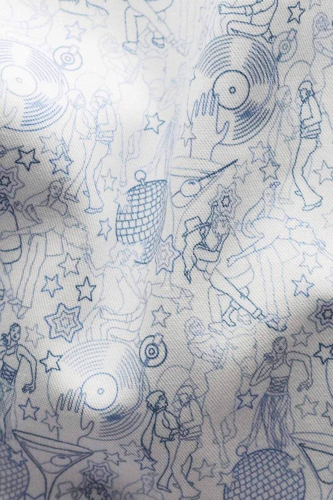 Imprimé en twill fin avec motifs de danse et éléments disco pour chemise &