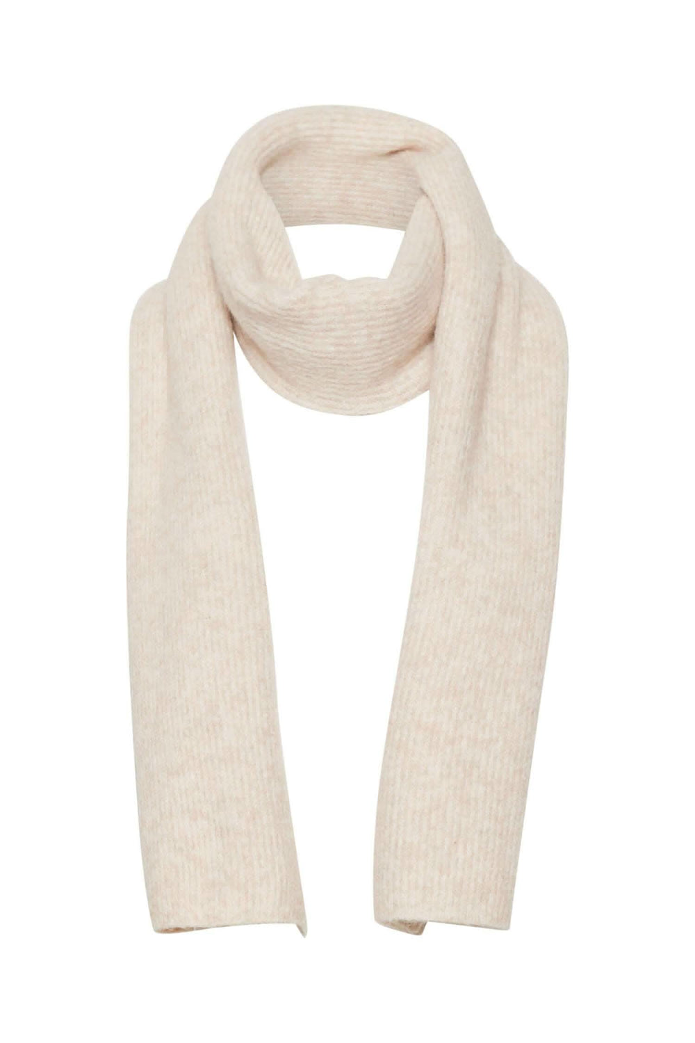 Foulard Solla beige en acrylique, polyester, camel et laine, coupe classique, doux et élégant pour l'hiver.