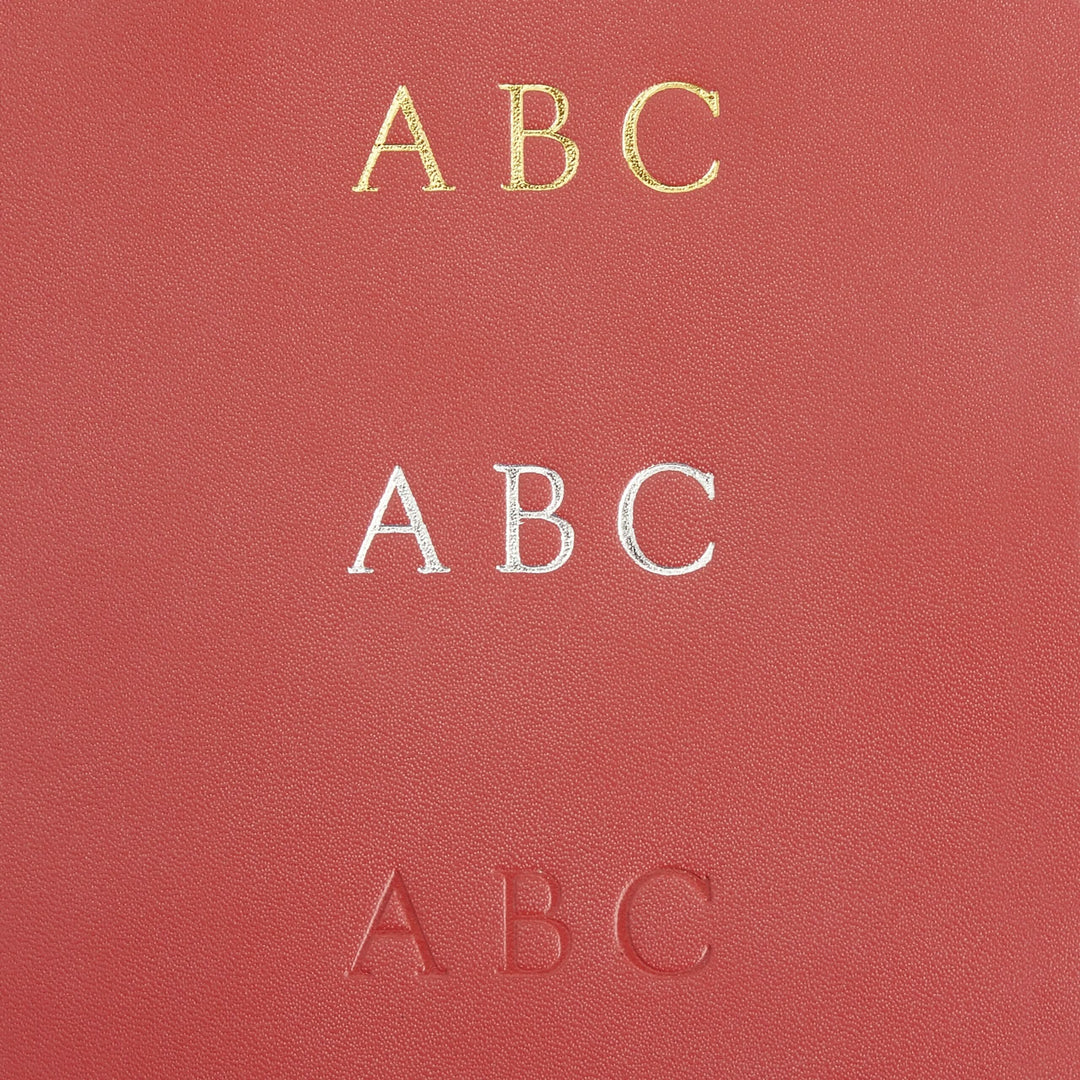 Close-up of three monogram options &