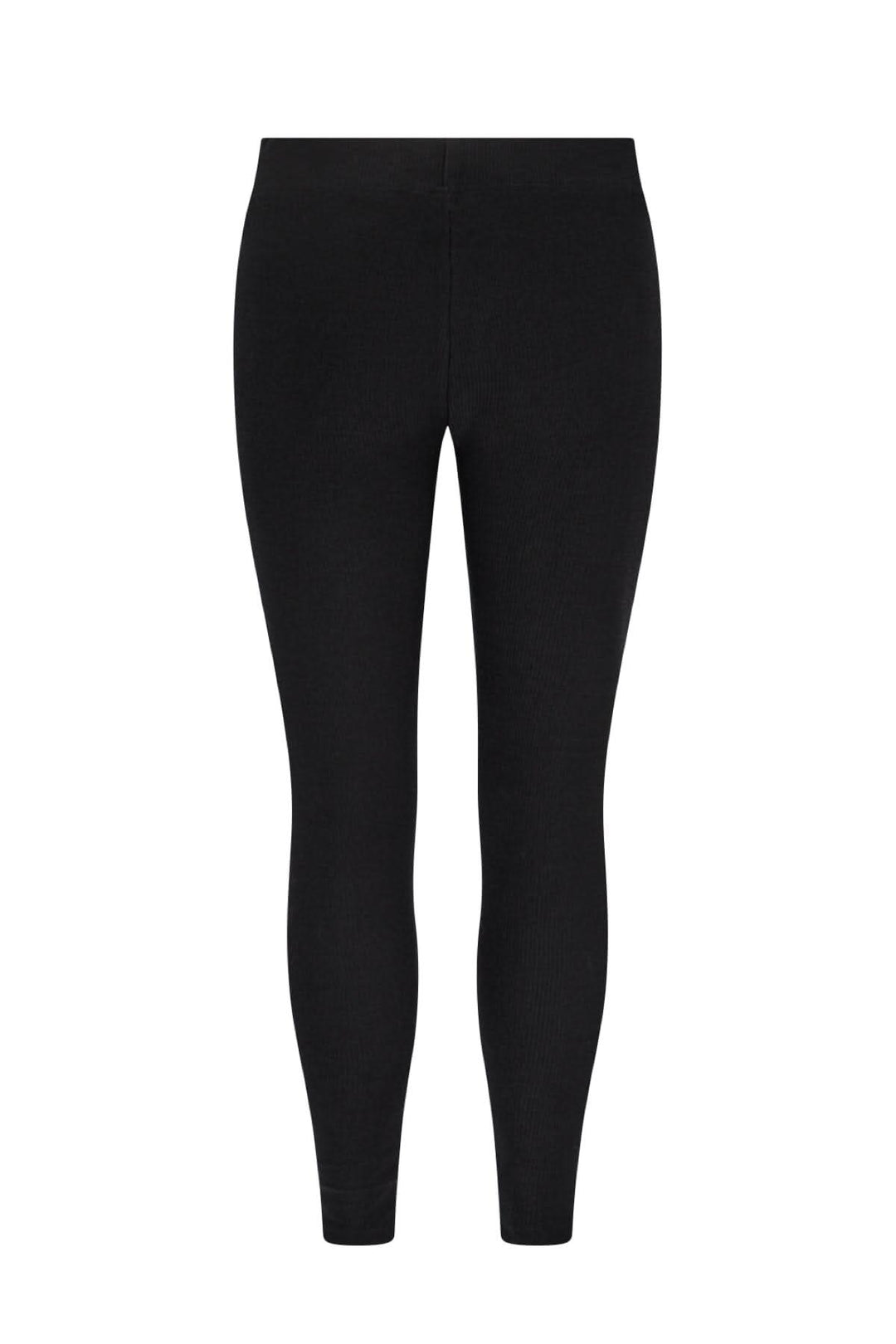 Leggings côtelés noirs, ajustés et éco-responsables, parfaits sous une robe ou avec une chemise classique.