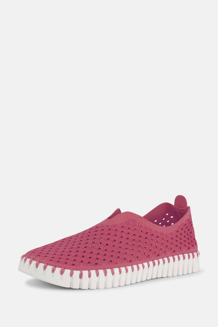 Mocassin Tulip139 en microfibre recyclée, léger, confort optimal avec semelle blanche, design perforé.