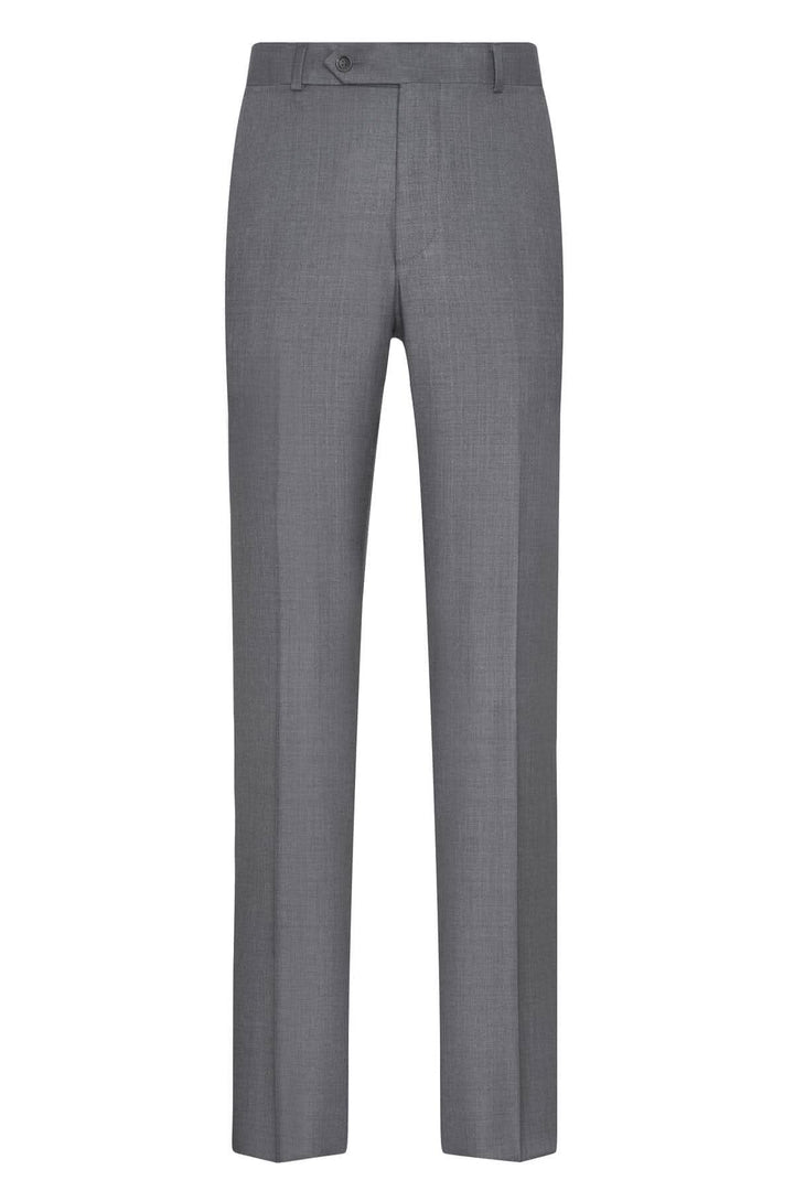 Pantalon gris en laine Samuelsohn, léger et durable, fabriqué au Canada, idéal pour toutes les saisons.
