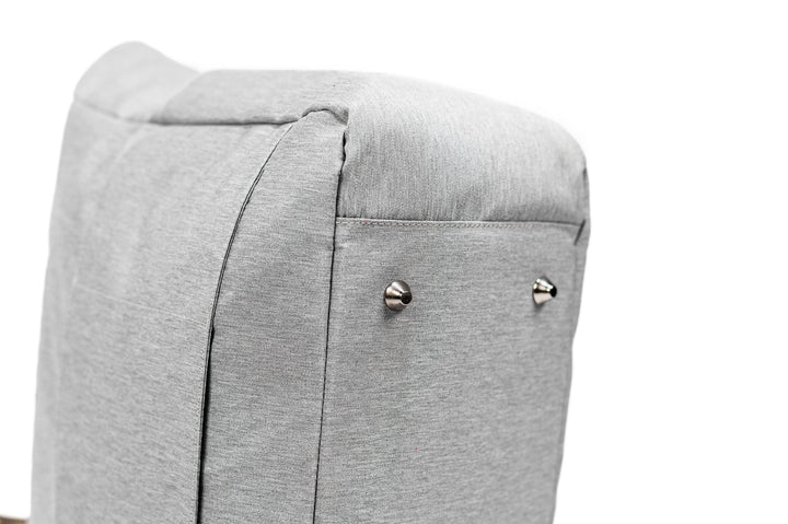 Close-up of a gray fabric bag&