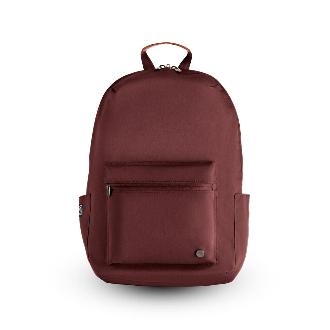 Sac à dos Granville 22L en polyester recyclé, design simple et pratique, couleur bordeaux.