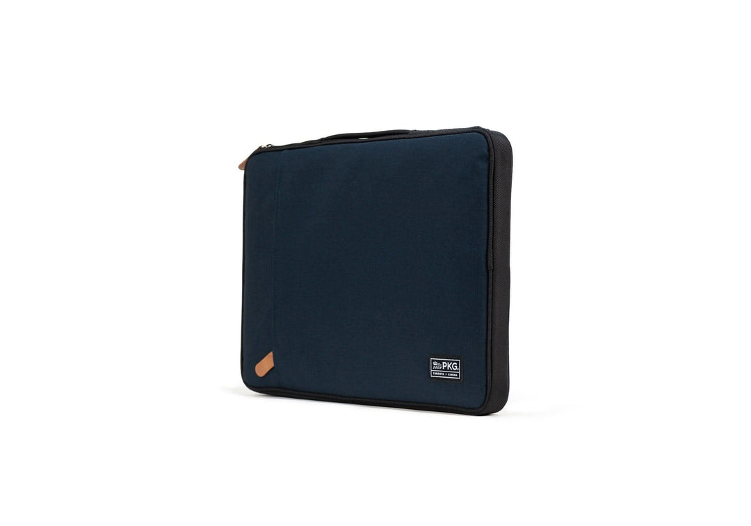 Pochette pour ordinateur portable PKG Stuff, tissu polyester résistant, couleur bleu, pour ordinateurs de 13" à 16".