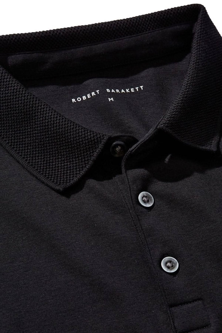 Polo Georgia noir de Robert Barakett avec col en maille nid d&