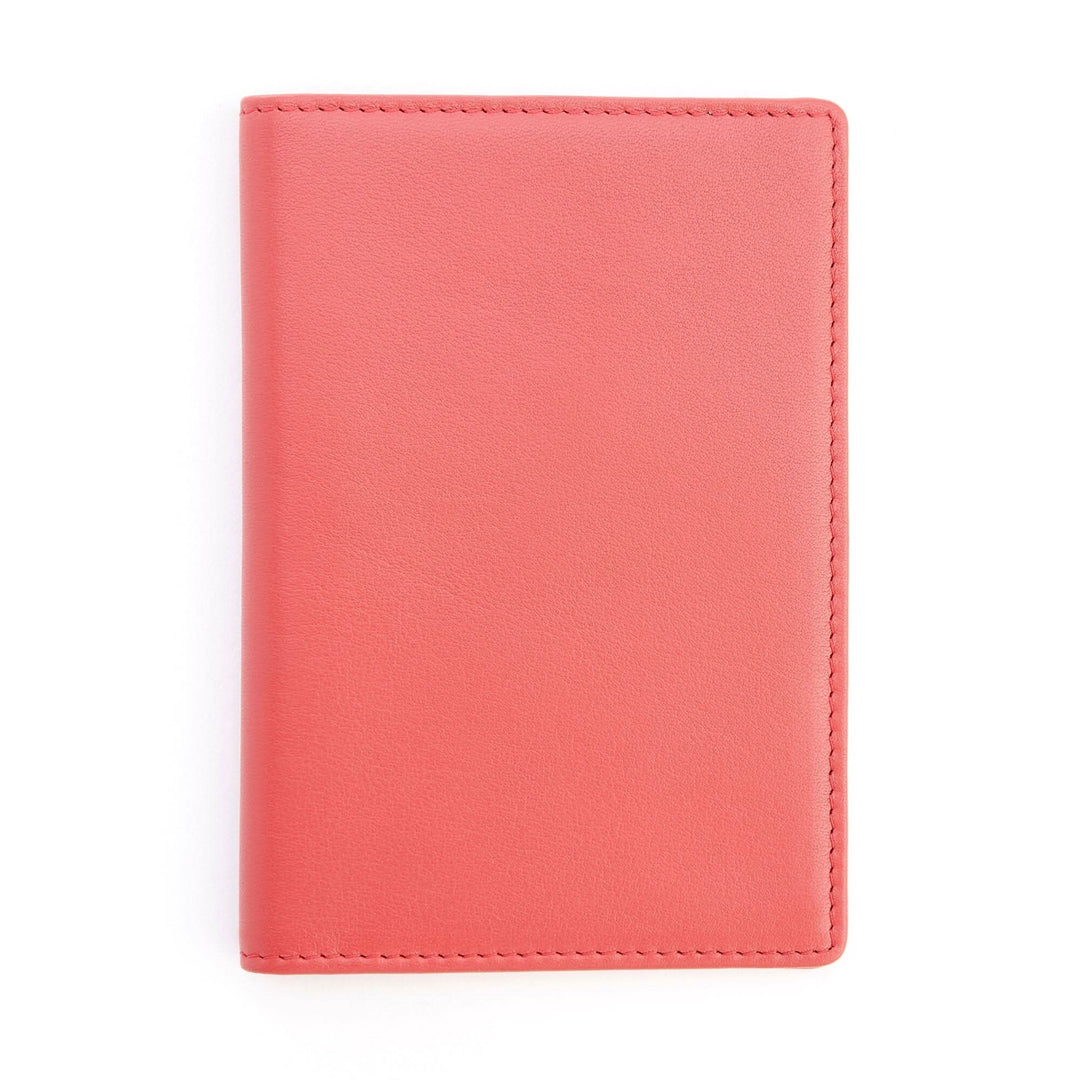 Coral RFID blocking vaccine card passport wallet for secure and stylish document storage.